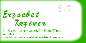 erzsebet kazimer business card